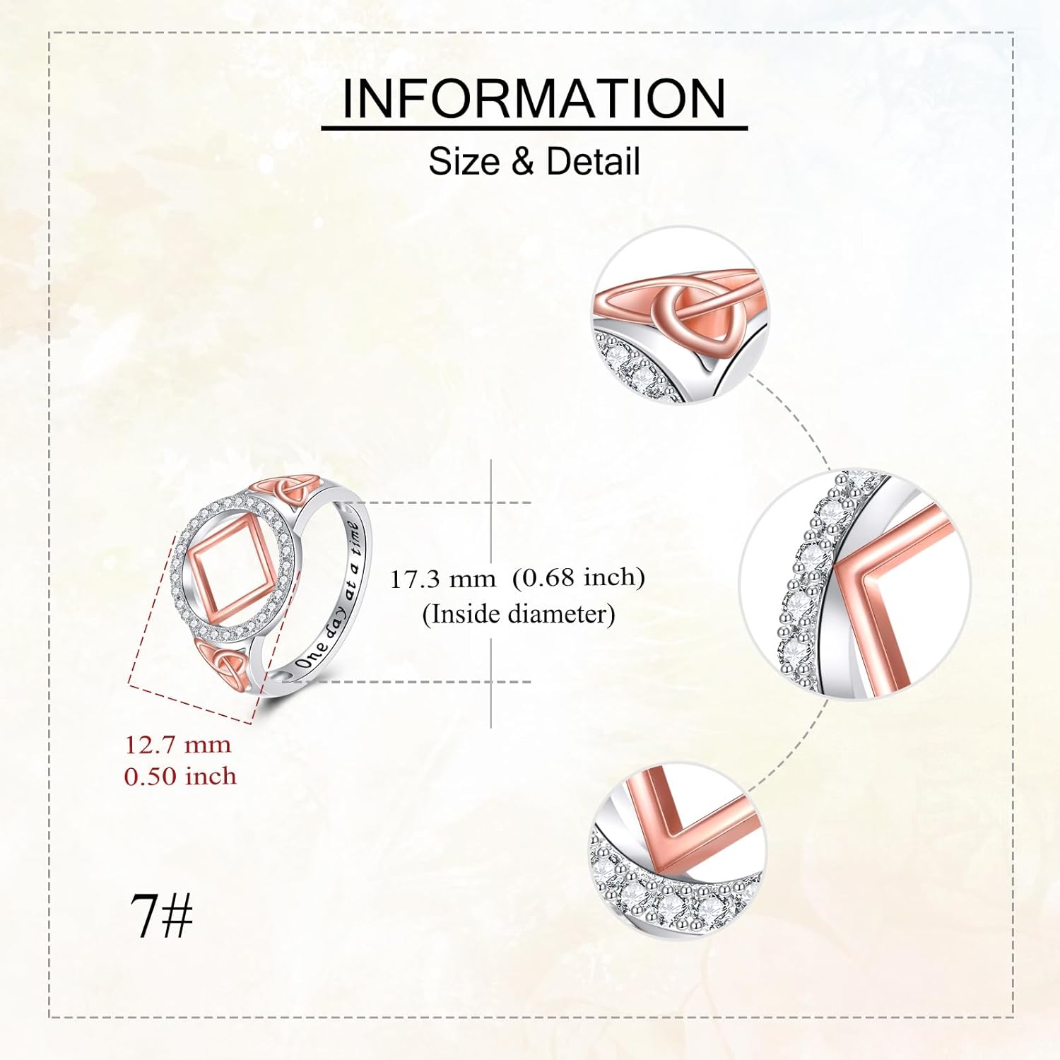 NA Sobriety Ring 925 Sterling Silver Alcoholics Anonymous Ring Celtic Stay Sober Recovery Rings Alcoholics Anonymous Ring for Women Friend Size 7 8 - Image 5