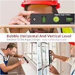 XUNTOP 7 Inch Digital Angle Finder ±0.5°Accuracy 0-360°LCD Digital Protractor with Bubble Levels Angle Measuring Tool Digital Display Angle Ruler for Carpenters, Woodworkers, Fabricators