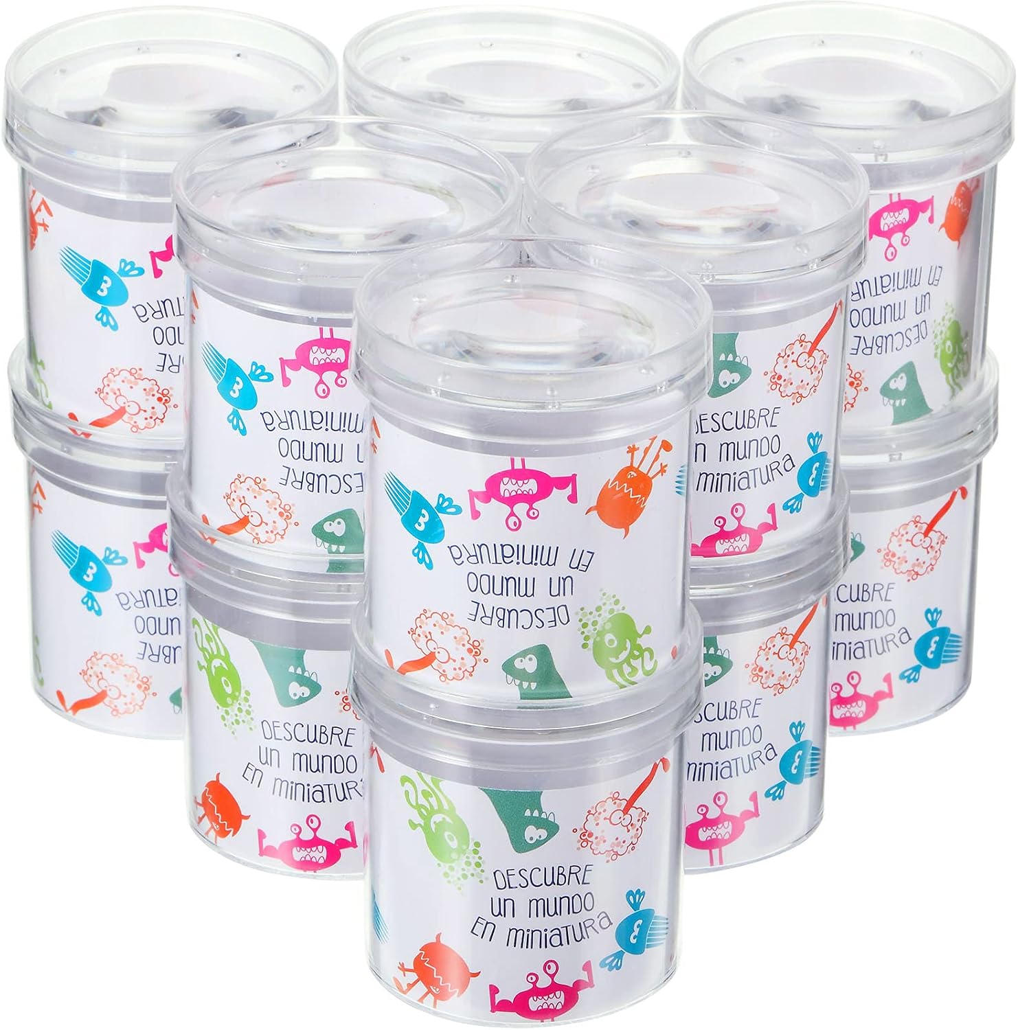 Patelai 12 Pieces Magnifying Insect Viewer Critter Cage Plastic Insect Boxes Kids Insect Jars Nature Exploration Toys Insect Magnifier Backyard Explorer Sample Collection Entomology Class