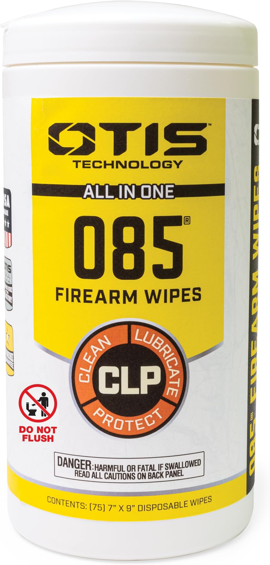 Otis Technology 085 Wipes CLP Firearms Wipes (75 Count)