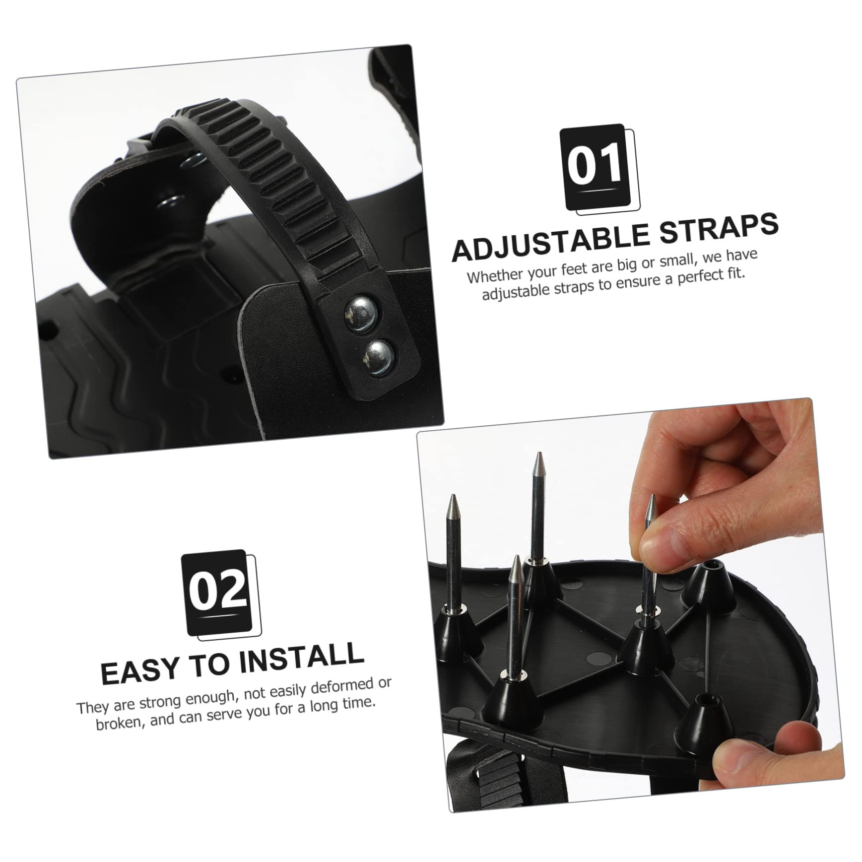 Didiseaon Zapatos Aireadores de Césped para Mejorar la Salud del Césped de PU Púas Ajustables Sandalias Negras para Jardinería en Jardín