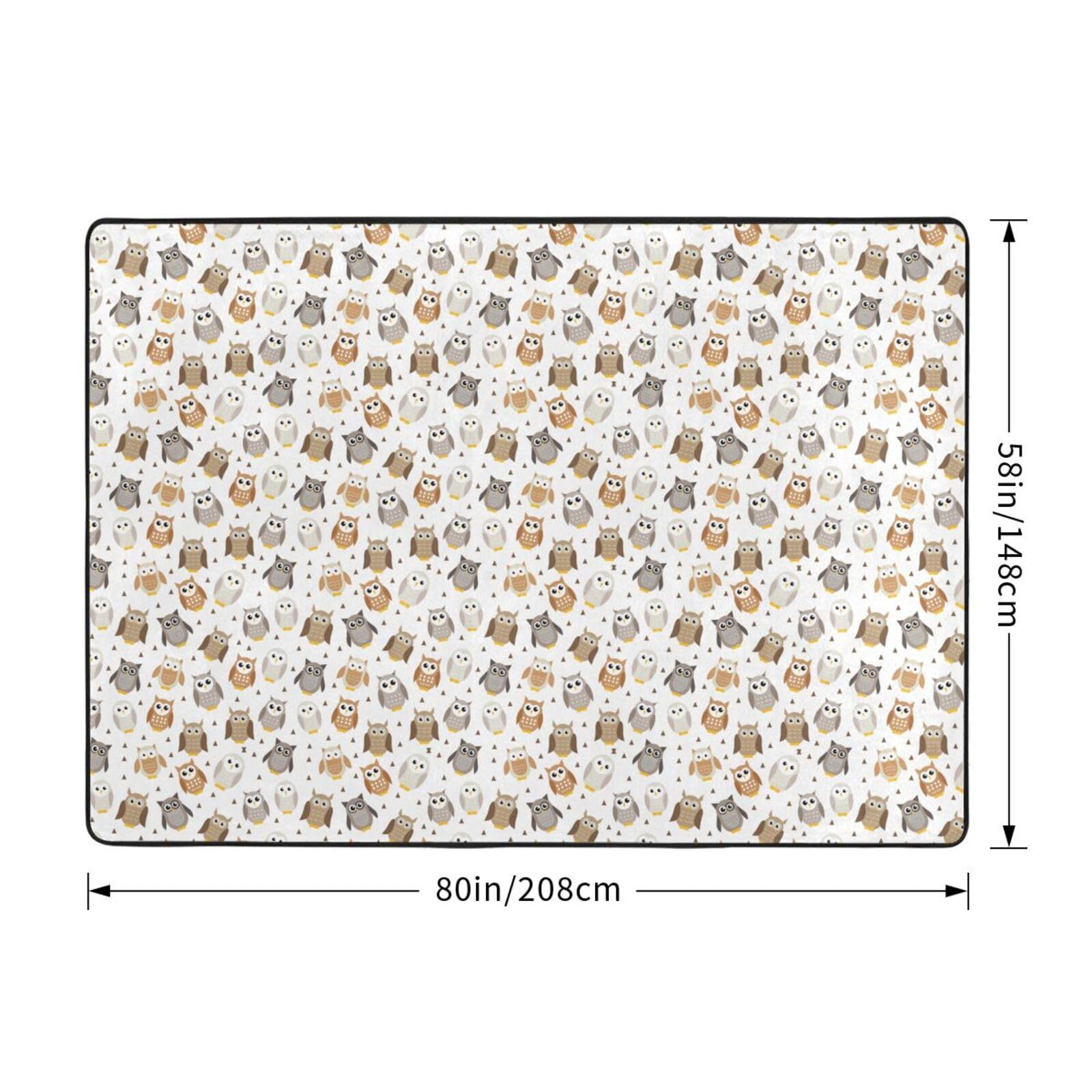 Chouettes Mignonnes de Dessin animé, Tapis de Sol antidérapant pour Salon et Chambre, 208 x 148 cm