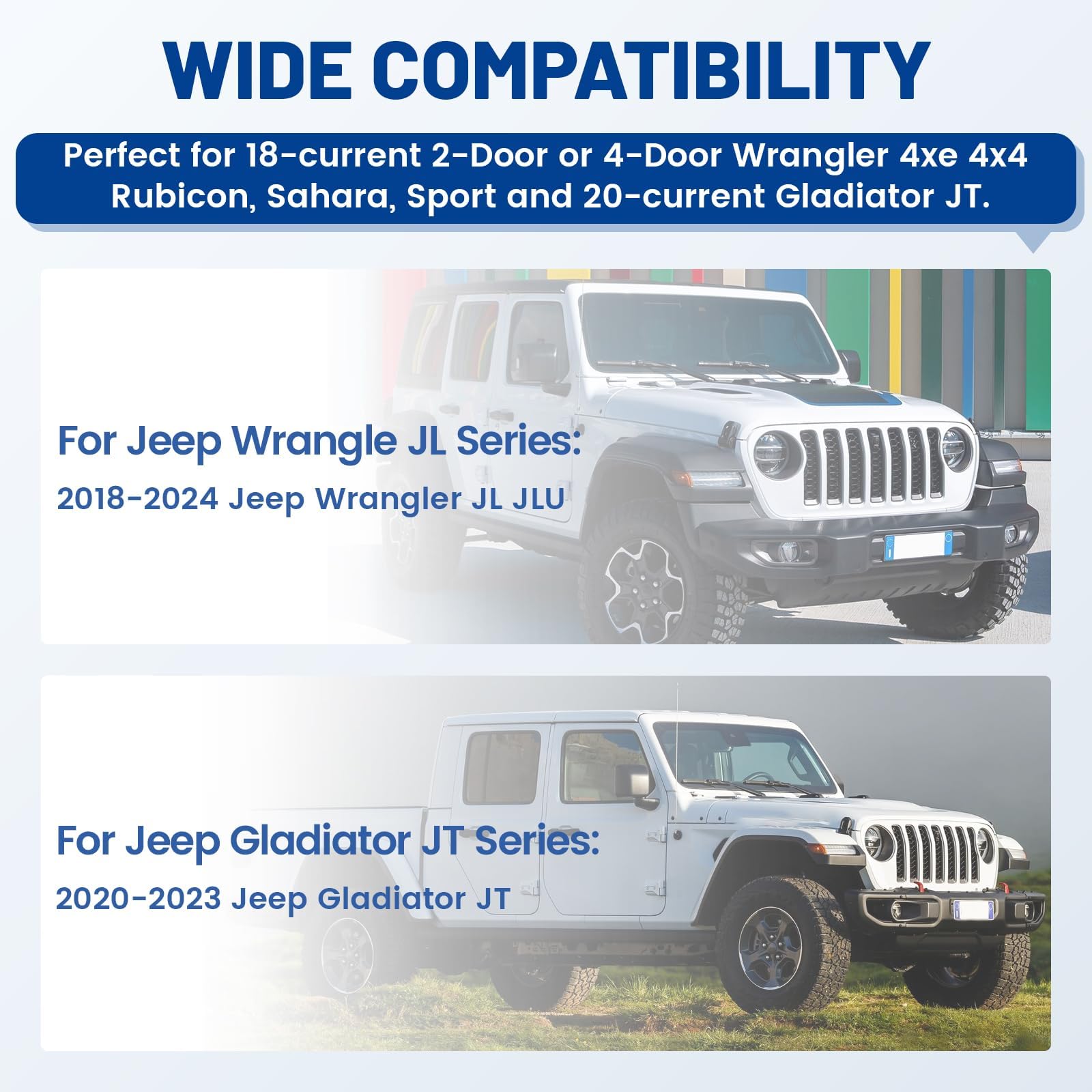 Anina Driver Side Antenna Bracket for CB/GMRS/HAM Radio Mount Compatible with Jeep Wrangler JL/JLU & Gladiator JT, Unlimited Sport, Sahara, Rubicon, 4xe (2018-2024)