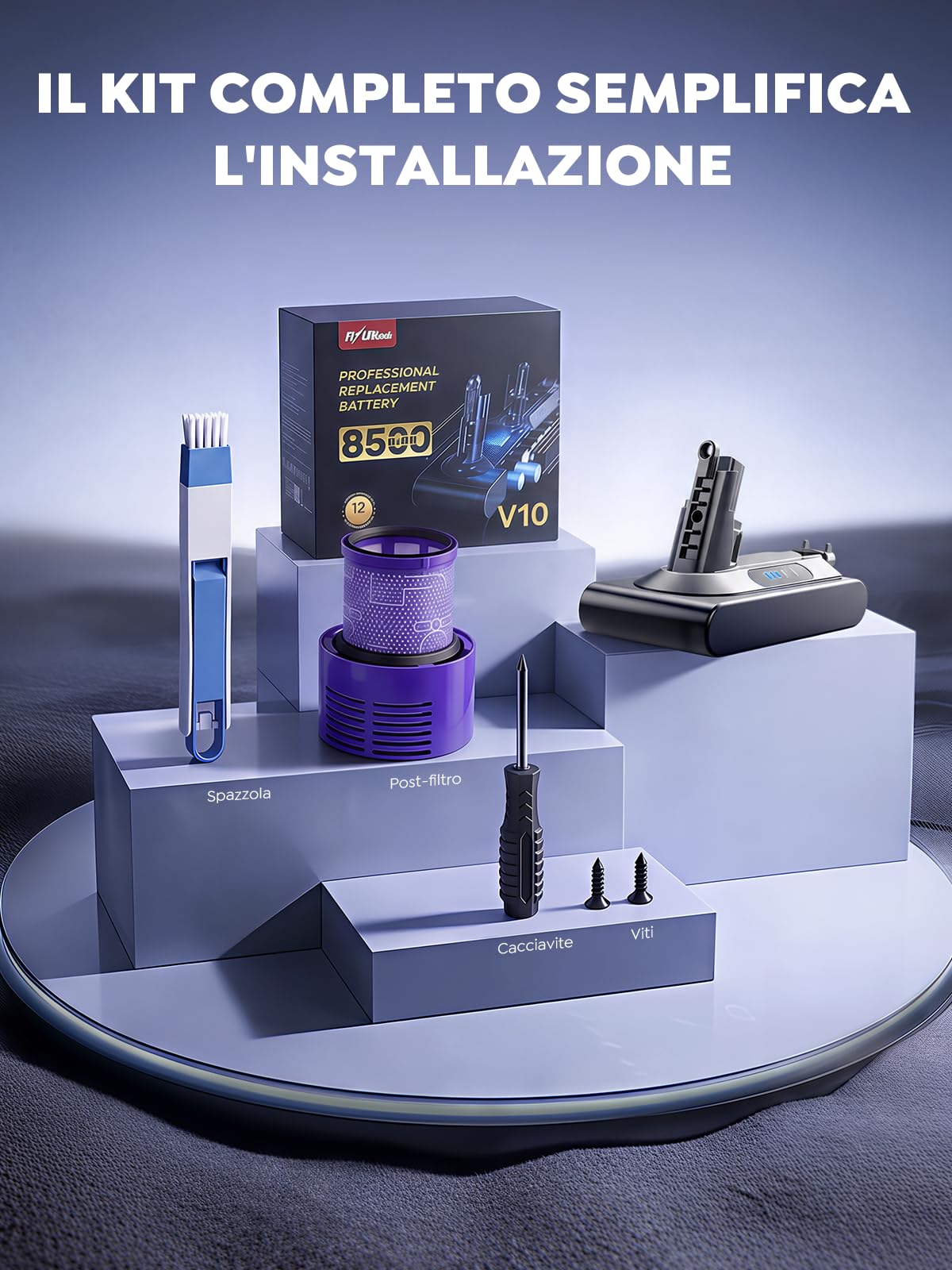 FLYLINKTECH Batteria di Ricambio V10 8500mAh 10V per Dyson V10