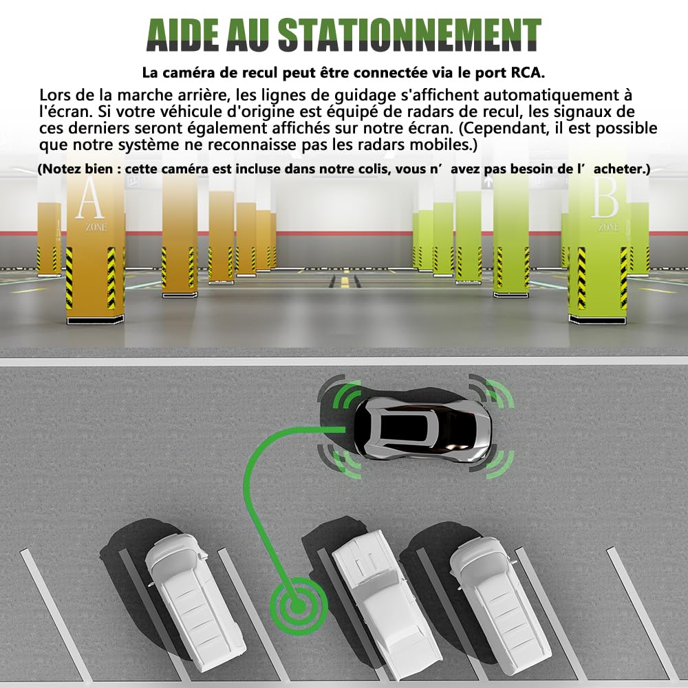 AWESAFE Autoradio Android pour Golf 5 6 VW Passat Polo Seat Skoda, 7 “ HD écran Tactile, intégré Bluetooth carplay Android Auto FM,RDS,GPS,WiFi avec Camera de recul[2Go+64Go]