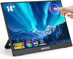 Monitor portátil com tela sensível ao toque de 14 polegadas, 1920 x 1200 60 Hz USB-C e tela sensível ao toque FHD para laptop/Mac/jogos/escritório, monitor de viagem montável VESA com