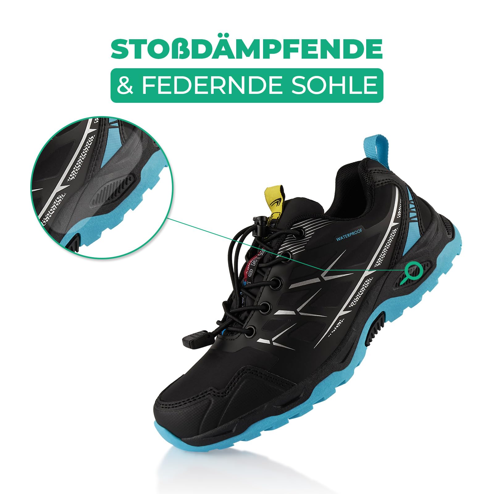 Fusskleidung® Damen Herren Wanderschuhe wasserdichte Trail Trekkingschuhe