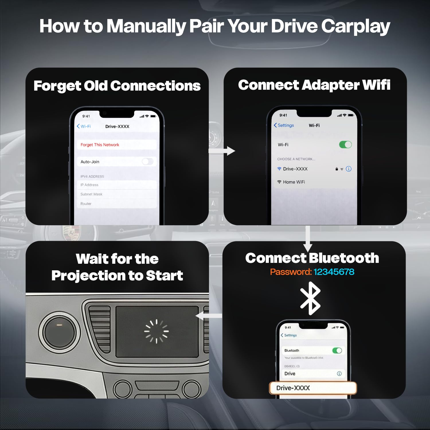 Amkette Drive S1 2 in 1 wireless carplay adapter & android auto wireless adapter | WiFi 6 Low-Latency | BT5.4 Fast Pairing | Converts Wired to Wireless | USB-A & USB-C | Supports OEM Steering Controls — Amazon image 4