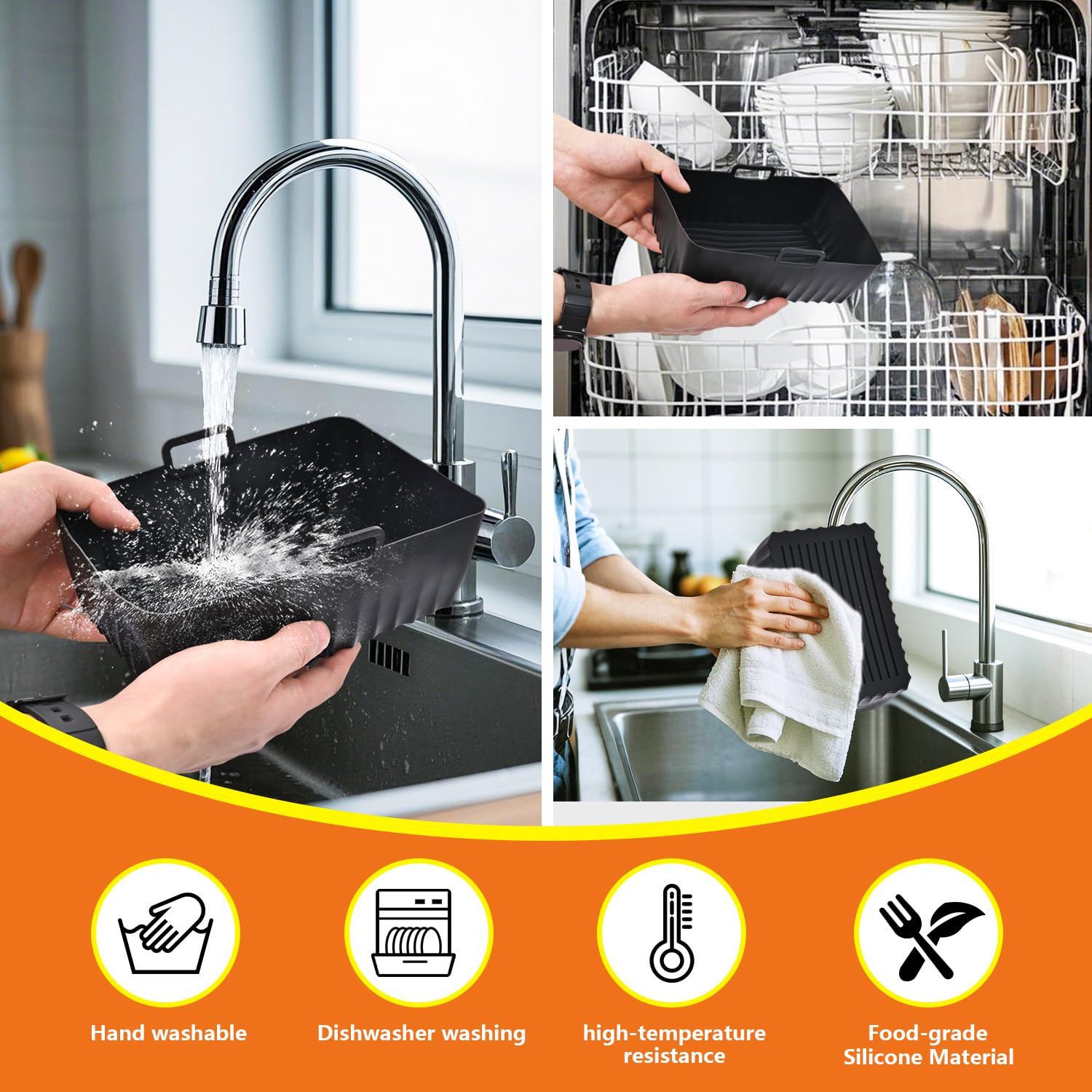 Genossen Set Accessori Per Friggitrice Ad Aria 17 Pezzi – Per Ninja Foodi AF300/400 – Silicone E Acciaio Inox