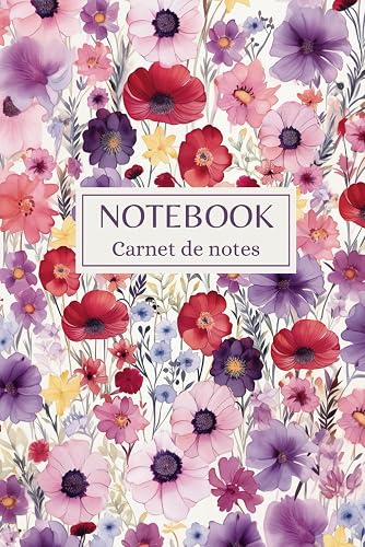 Carnet de notes: Motifs fleuris, aquarelle rose | 60 pages blanches avec lignes | Taille 6x9" (15,24 cm x 22,86 cm)