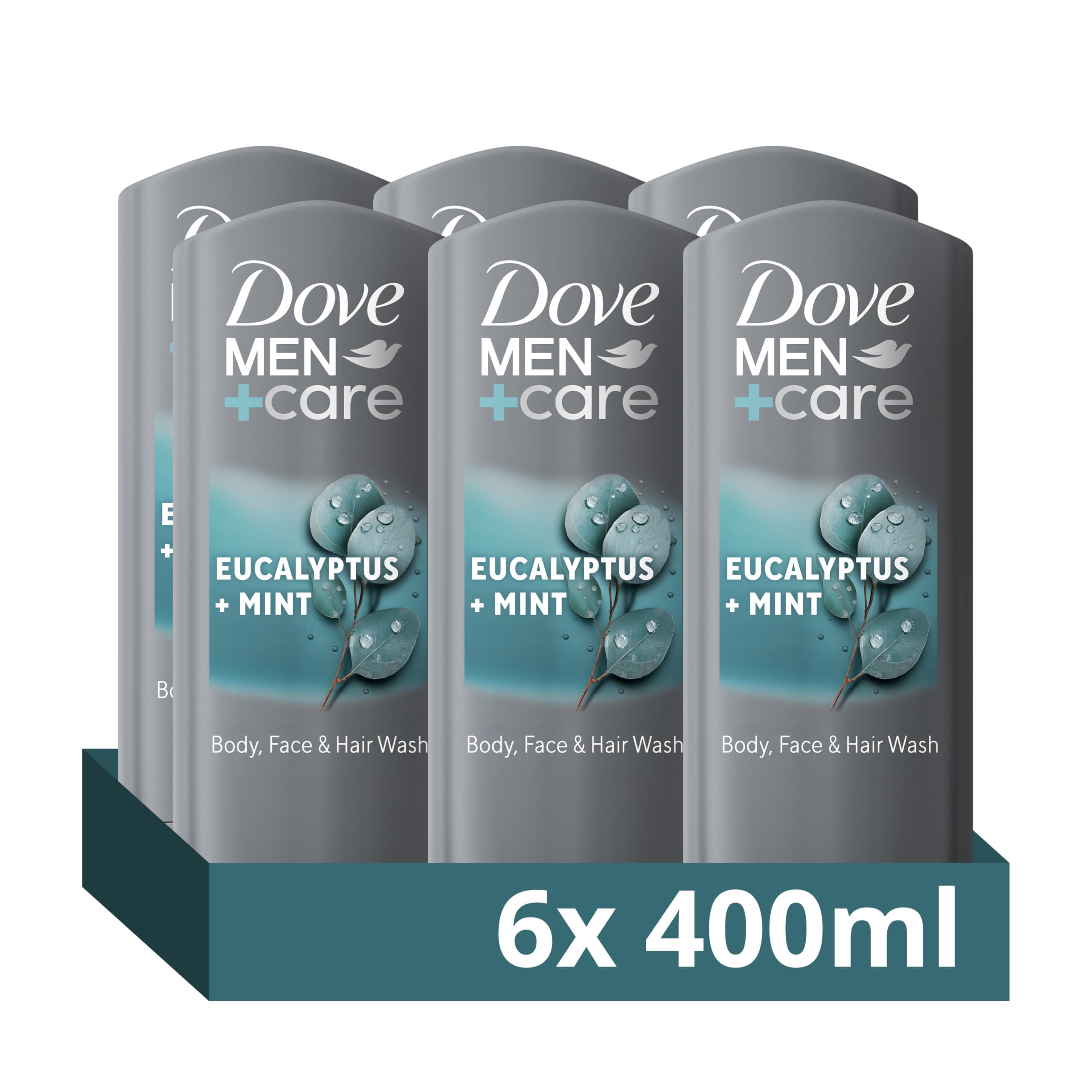 Dove Men+Care 3-In-1 Hair, Body & Face Wash Eucalyptus + Mint 6X400ml - 62728778