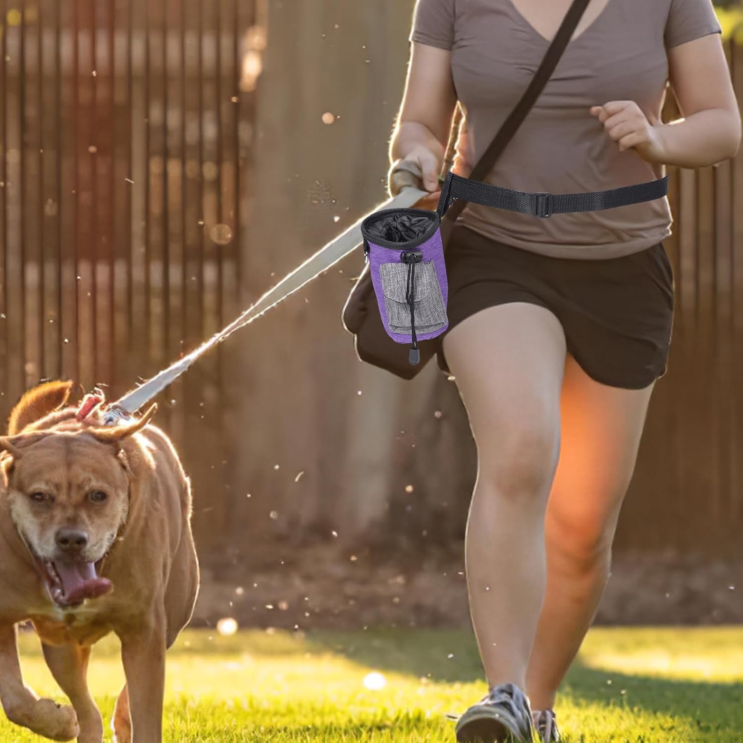 VALICLUD Portable Dog Treat Bag for Training, Outdoor Walking, Purple image 4
