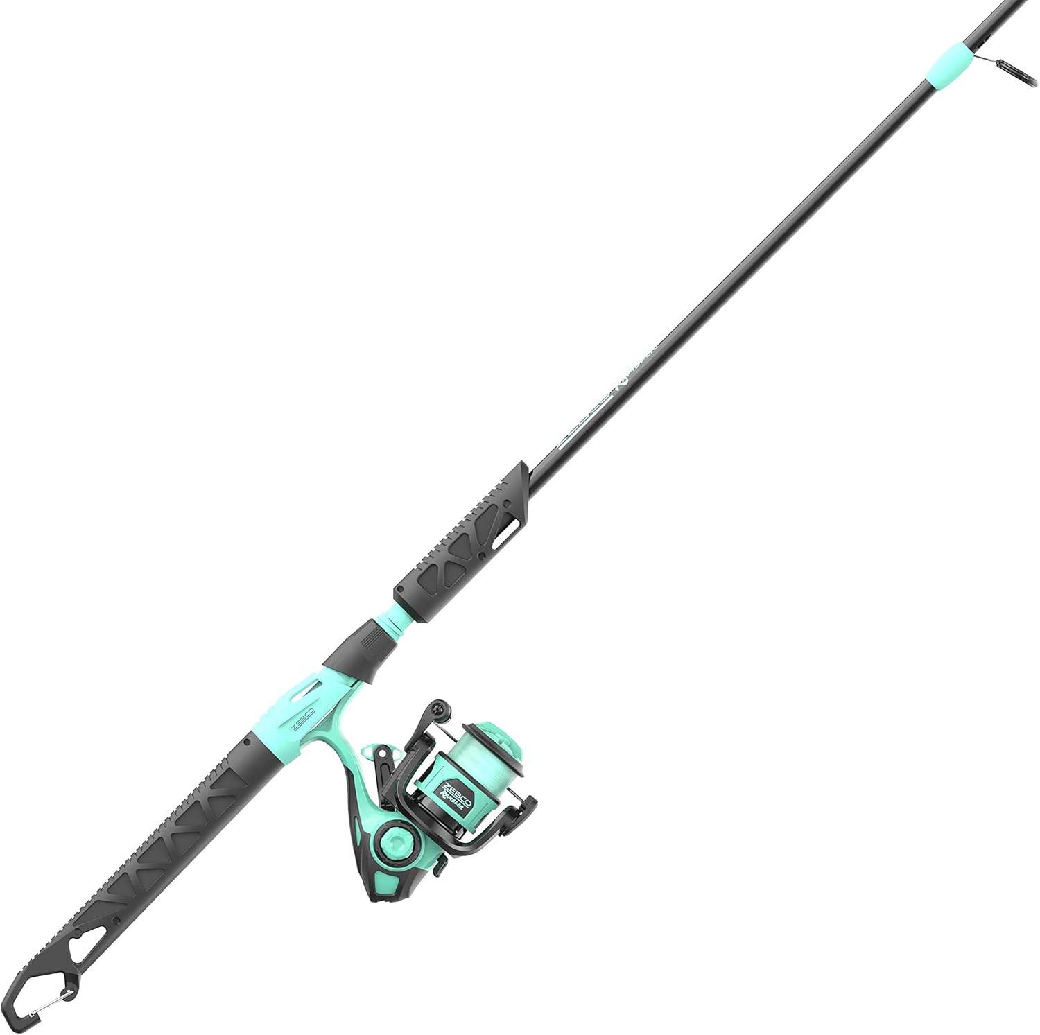Zebco Rambler Fishing Reel and Rod Combo, Durable Fiberglass Rod with Built-in Carabiner, Patented No-Tangle Reel, Pre-Spooled with 8-Pound Zebco Fishing Line Spinning Reel - 2pc Rod