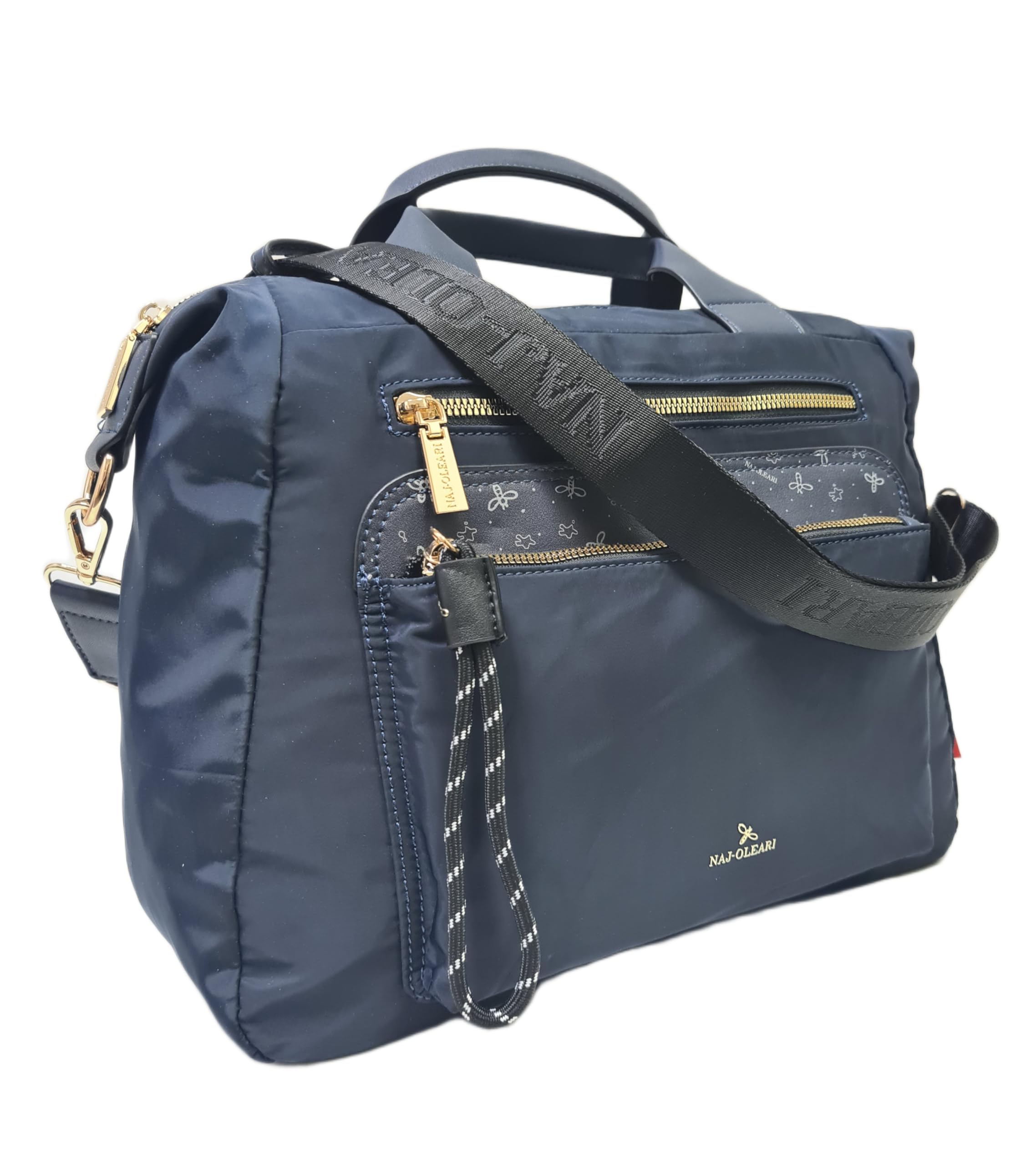 NAJ-OLEARI Borsa Donna In Nylon Cartella Multitasche Portadocumenti Multiuso ART. 61834 Prodotto Realizzato con 100% Nylon Riciclato (BLU)