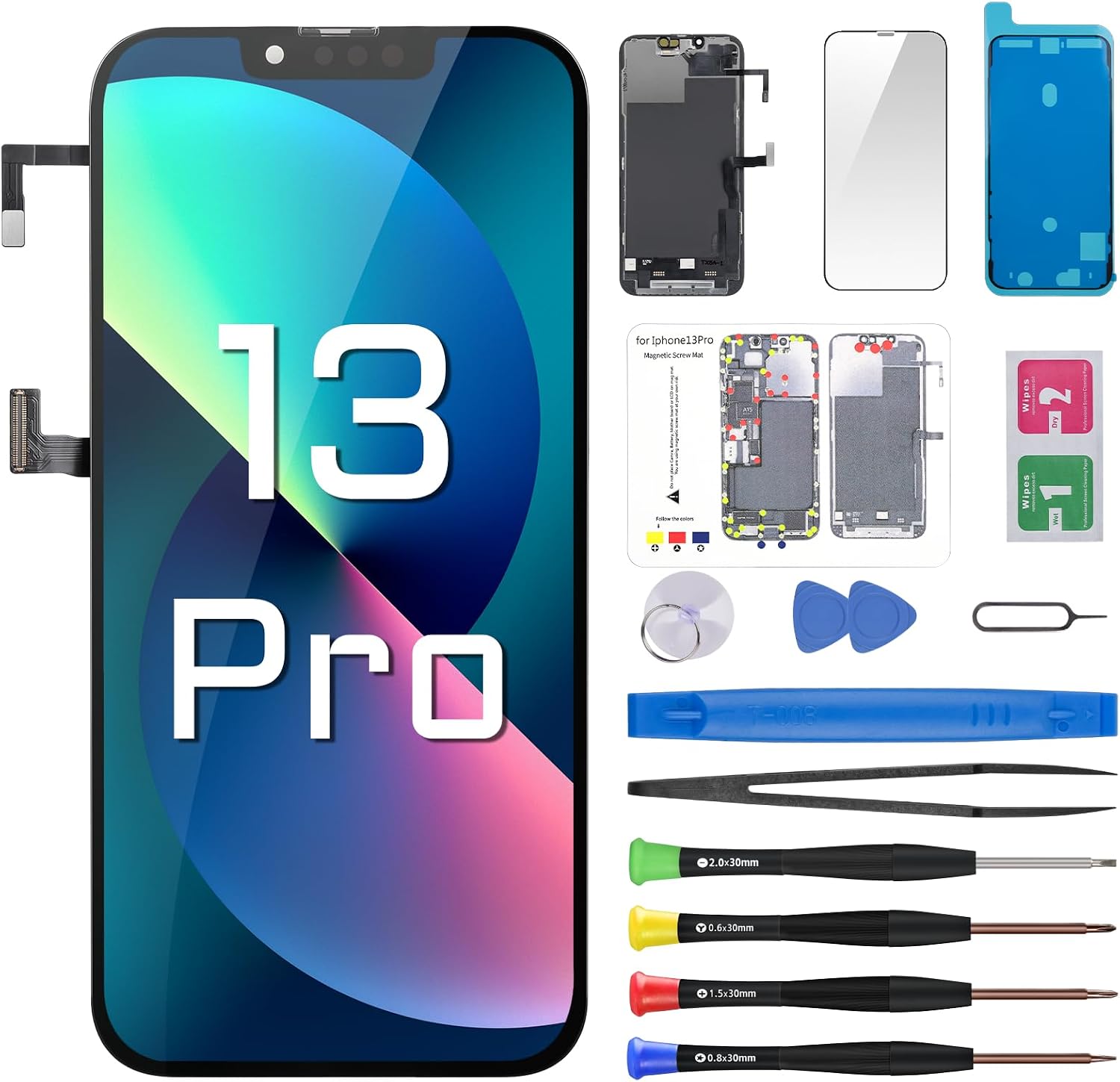 Amazon.com: Risidamoy for iPhone 13 Pro Screen Replacement with ...