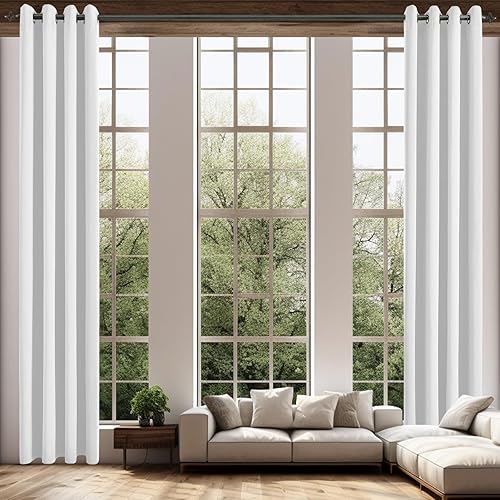 Miniatura 26 de Cortinas Opacas para Dormitorio con Aislamiento Térmico de Ojales Sólidos para Ventana Extra Anchas para Puerta Corredera, Juego de 2 Paneles de