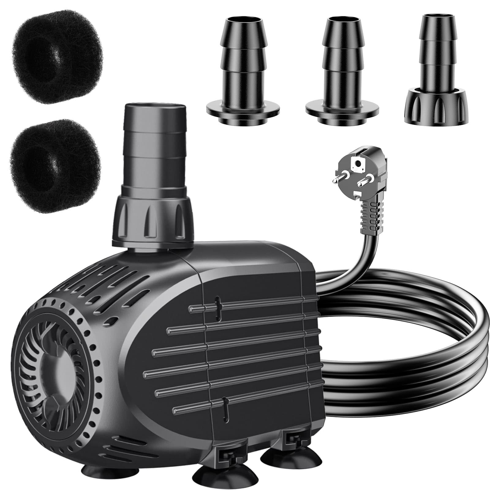 Biling Pompa per laghetto 1520 l/h Ultra silenziosa Pompa per fontana Funzione di protezione contro il surriscaldamento, Pompa dell'acqua Pompa sommergibile con cavo da 3 m per fontane e giochi