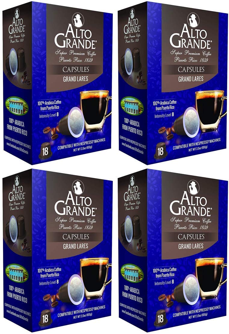 Alto Grande Super Premium Capsules for Nespresso Machines, 100 Percent Arabica Coffee From Puerto Rico (Grand Lares, 72 Count)