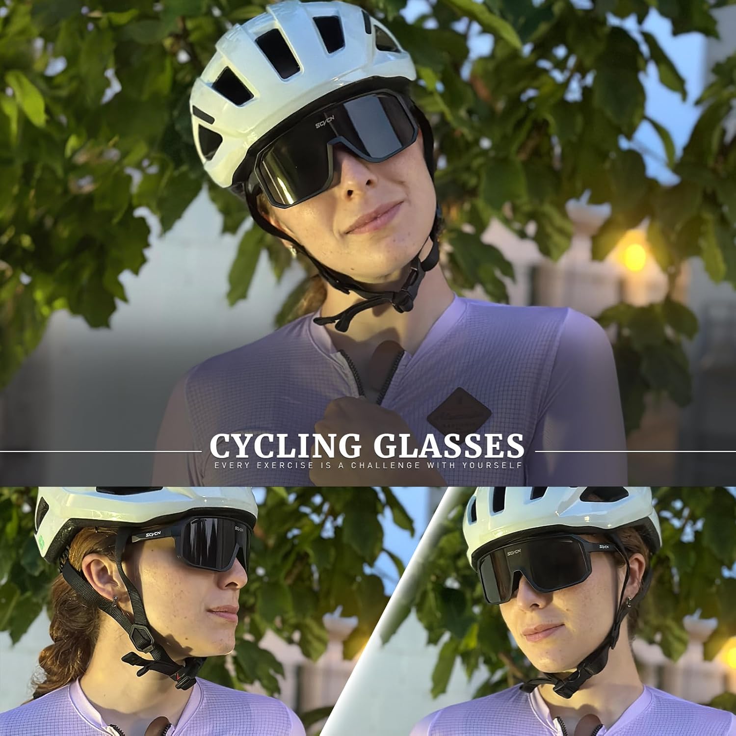 SCVCN Cycling Glasses Sport Sunglasses MTB BMX Men Women Running Driving Fishing Golf - Image 2