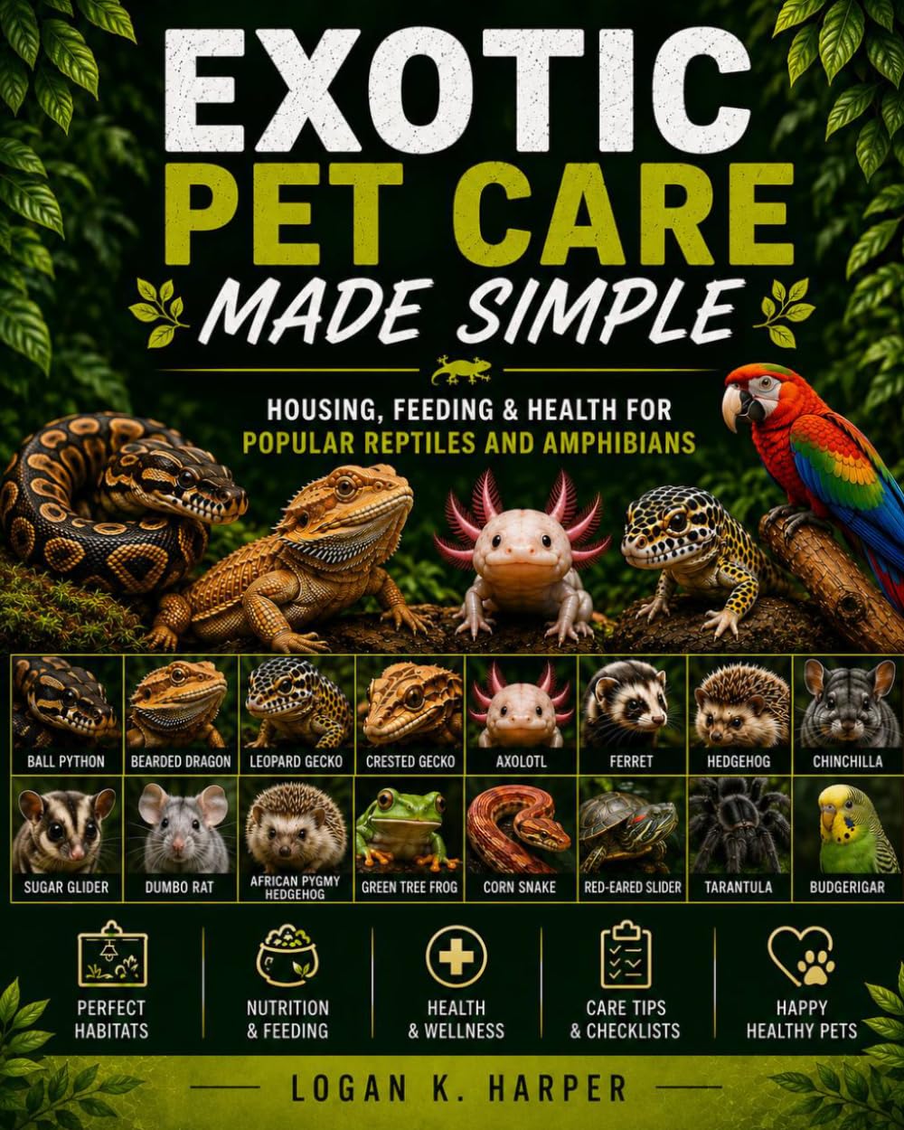 Exotic Pet Care Made Simple: Housing, Feeding & Health for Popular Reptiles and Amphibians