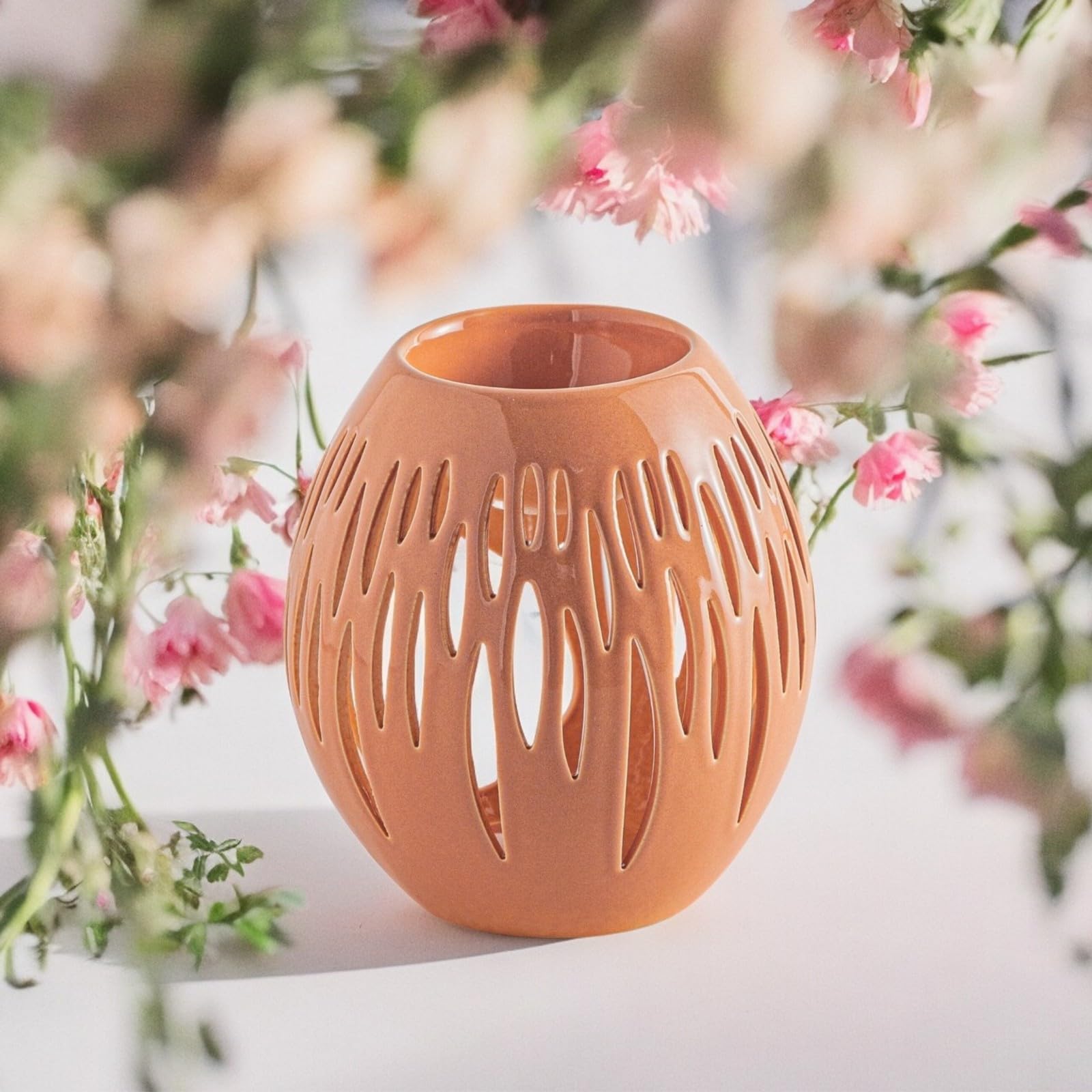 Zen'Aroôme Bruciatore Per Oli Essenziali In Terracotta, 45 Ml, Altezza 12,5 Cm, Aromaterapia, Regalo Minimalista