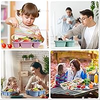 Vista 7 de Aellabus 8 Pack Bento Box, Lunch Containers Wheat Straw Meal Prep Containers Reusable, Microwave and Dishwasher Safe Lunch Containers for Adults