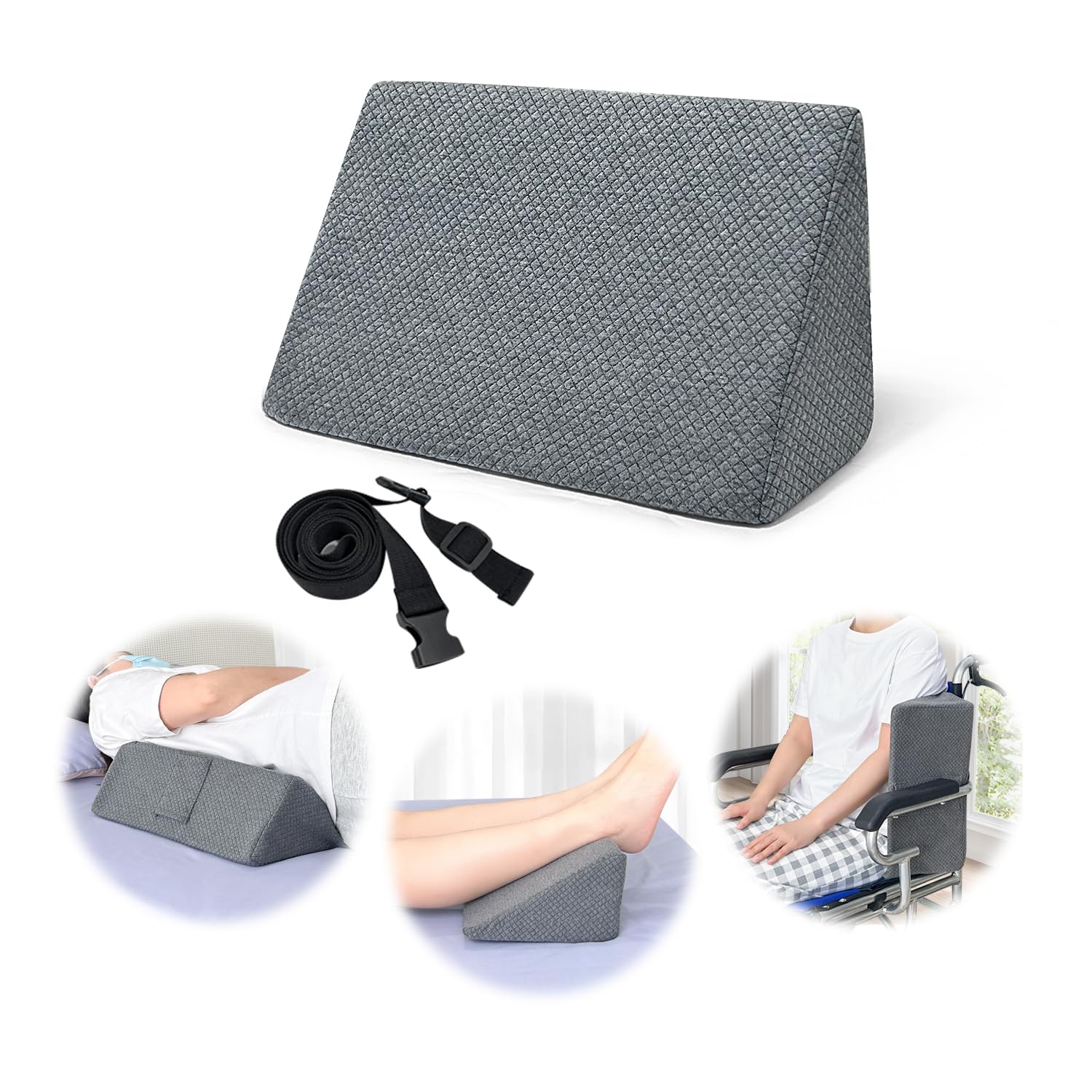 KAAMOS Almohada de cuña de posicionamiento para úlceras de cama, cuñas triangulares para dormir de lado después de la cirugía, cuñas de giro de úlceras, cojín de presión para úlceras, posicionador