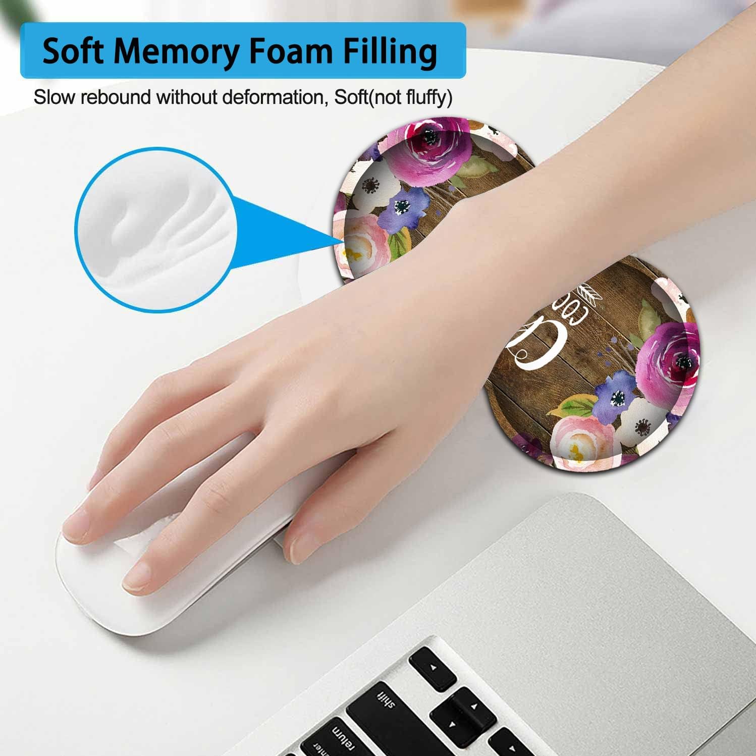 Large Mouse Pad, Extended Office Desk Pad, 31.5x11.8in, Ergonomic Memory Foam Mouse Wrist Rest for Home Office Computer Writing Pad Chaos Coordinator Quotes Watercolor Floral XXL Gaming Mouse Mat