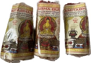 Karma Handicrafts 3 Set Tibetan Hand Rolled AMITABHA Buddha Rope Incense Natural Yoga Scent Nepal 45 per Pack