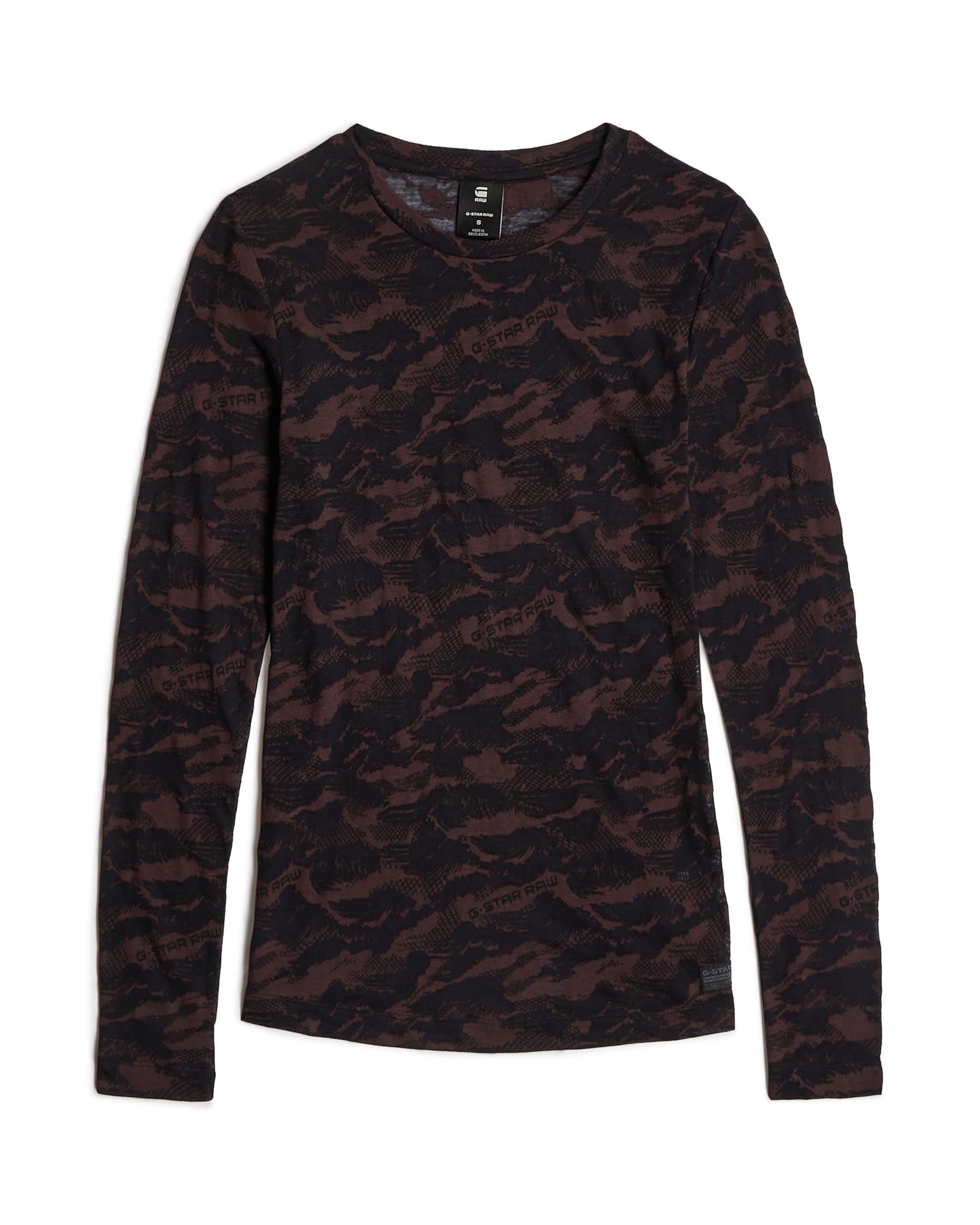 G-STAR Damen Fine Lace AOP Slim Regular Tee Long Sleeve T-Shirt