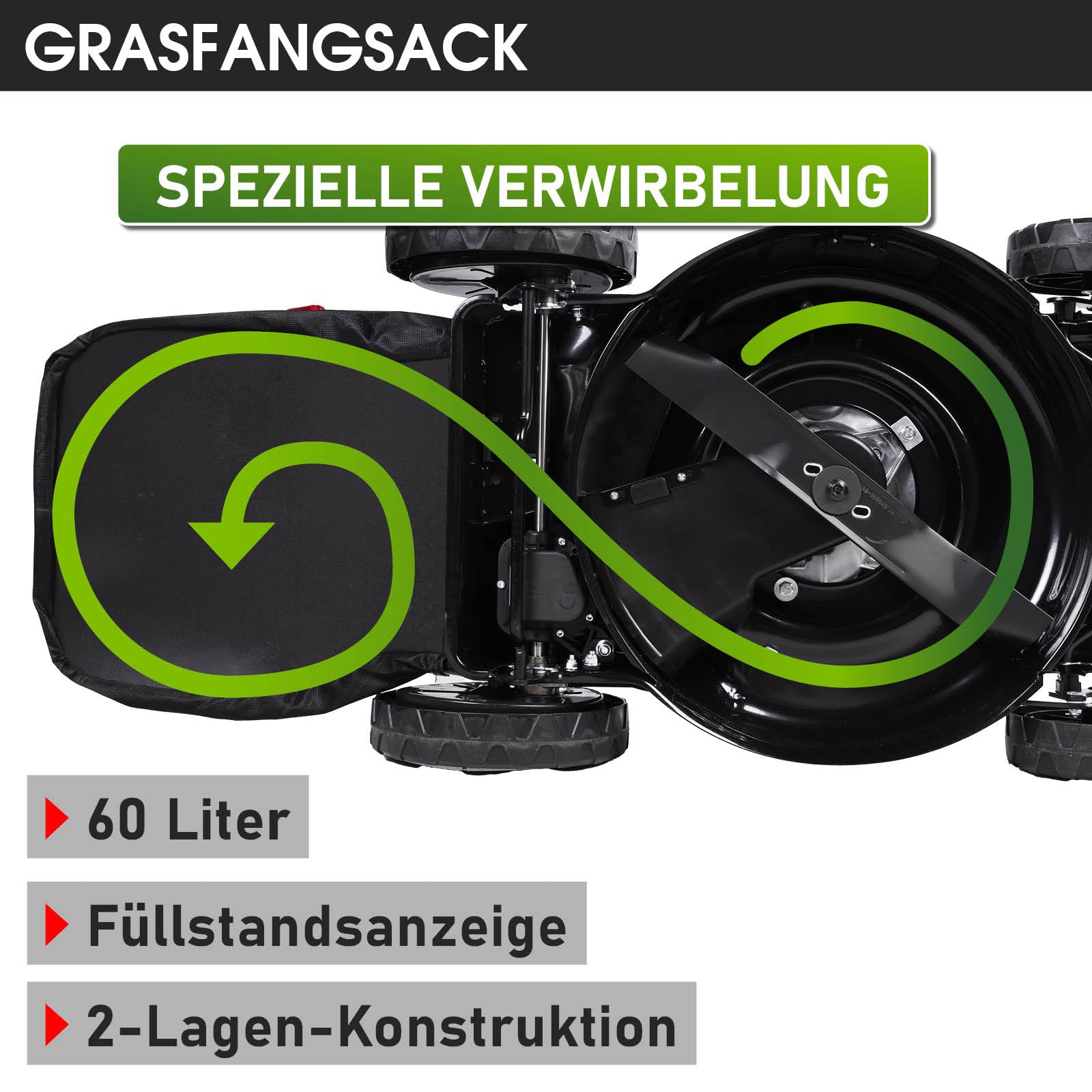 BRAST Benzin Rasenmäher mit Antrieb | 3,5kW(4,76PS) | 46cm Schnittbreite | viele Modelle | TÜV | 4 Takt OHV Motor | 30-80mm Schnitthöhe | 60L Fangkorb | Stahlgehäuse | 18170