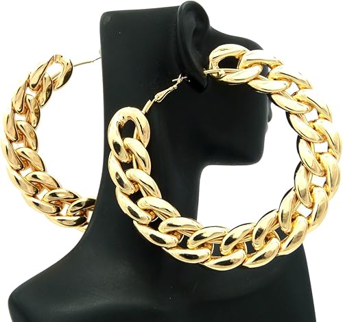 Miniatura 2 de Pendientes de aro de cadena gruesa