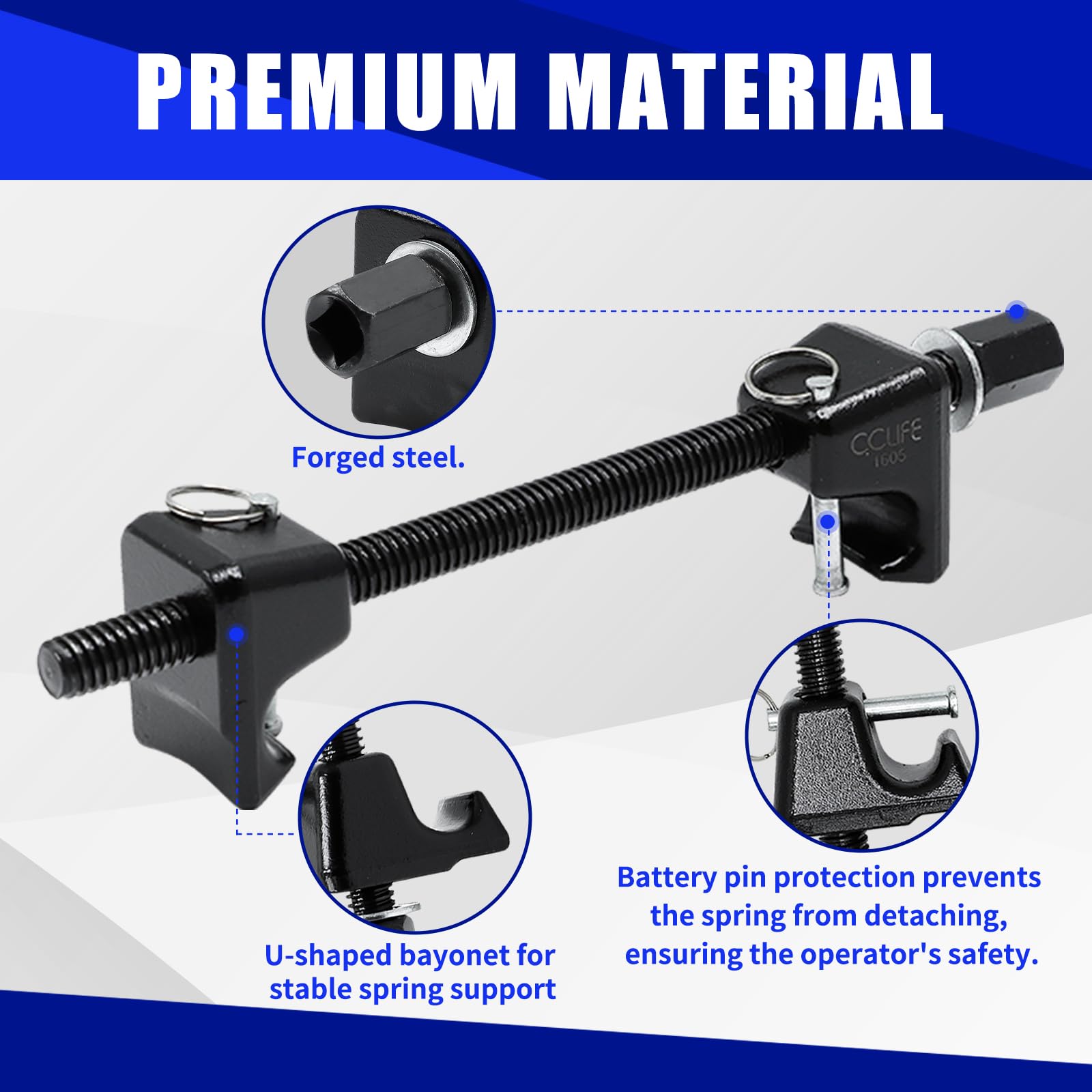 Set 2 Estrattori Ammortizzatori Molle 38 Cm Smontaggio Molla Auto Smonta Pressa - Foto 13