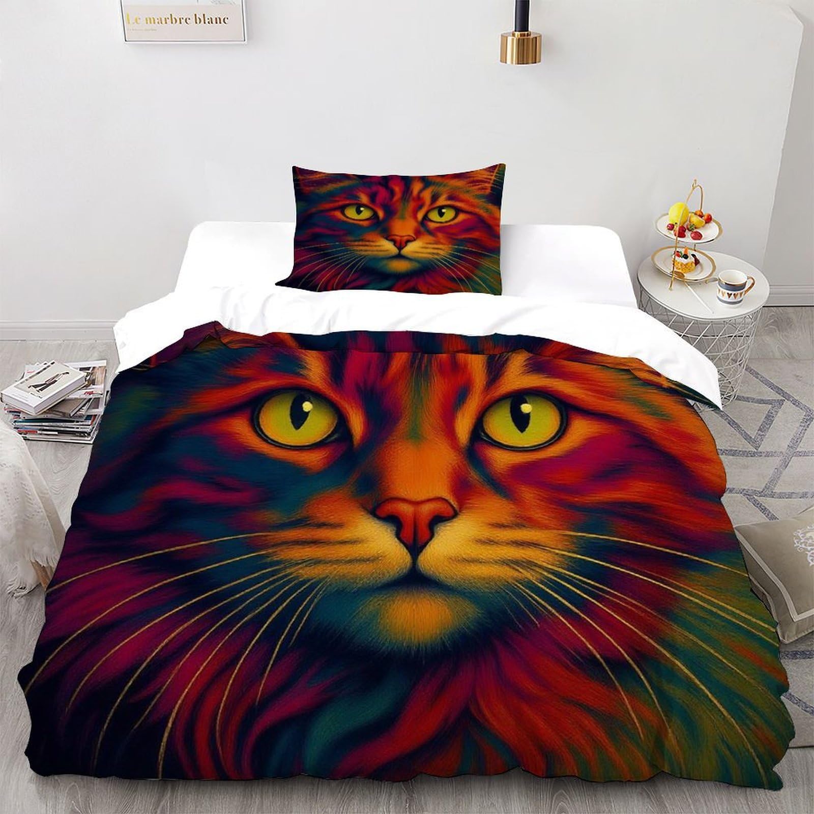 Housse de couette chat en microfibre de qualité supérieure au toucher ultra doux