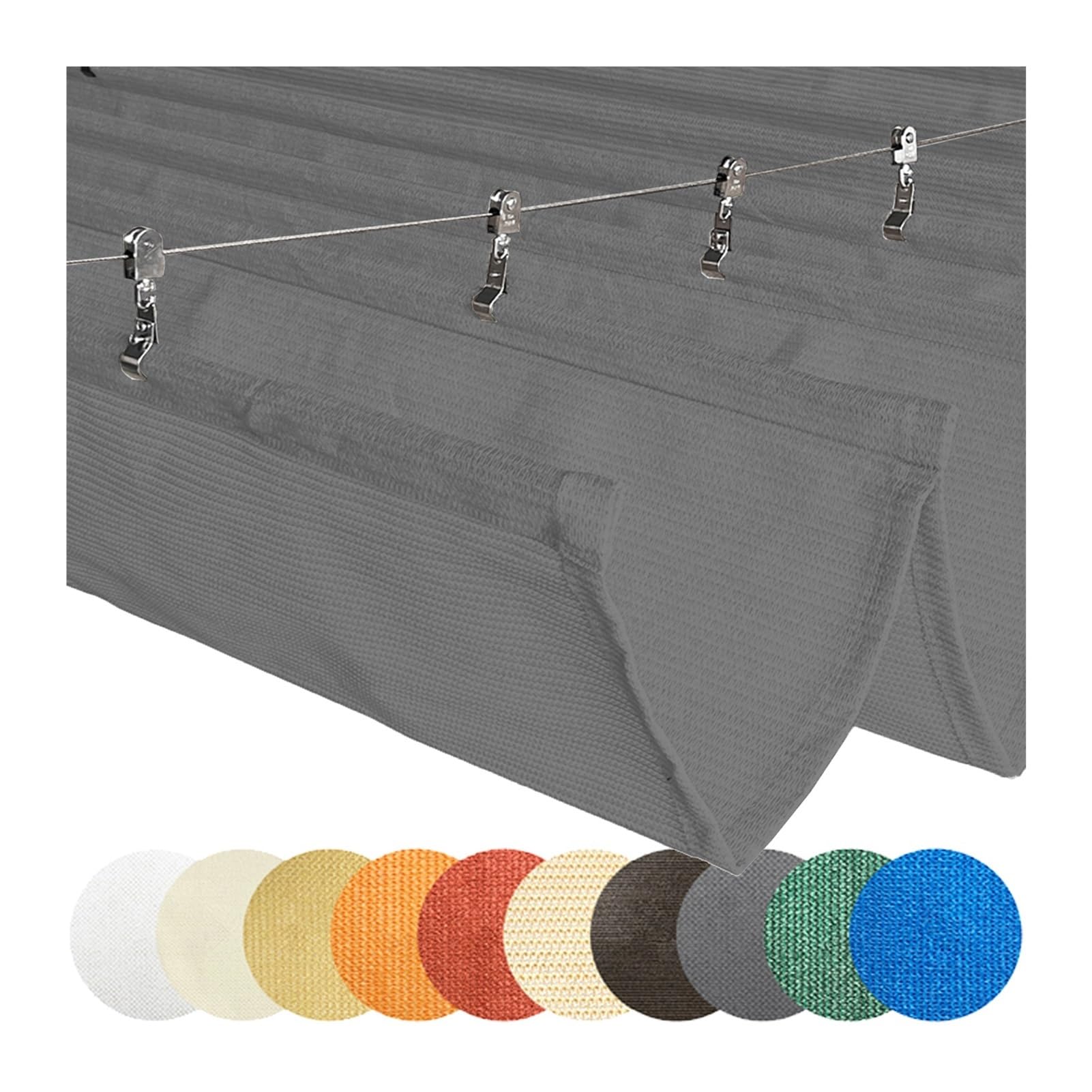 Voile d'ombrage rétractable anti-UV pour pergola et terrasse