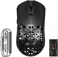 ATTACK SHARK R5 Ultra Szénszálas Gamer Egér, 39g Szuperkönnyű, 8000Hz Vezeték Nélküli, 42000 DPI, PAW3950MAX Szenzor, Bluetooth/2.4G/Vezeték 1