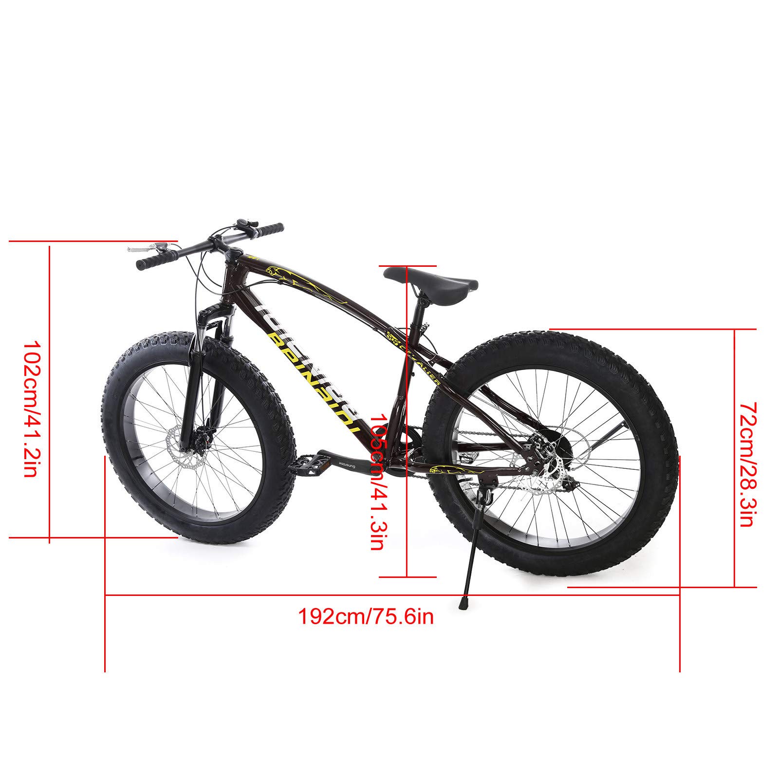 Big Fat Tire Mountain Bike Men Bicycle 26 in High Carbon Steel Frame