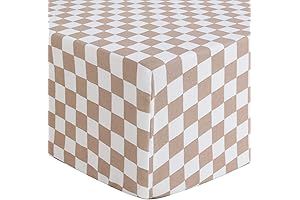 LifeTree Crib Sheets: Soft Viscose, Checkered Print for Boys & Girls