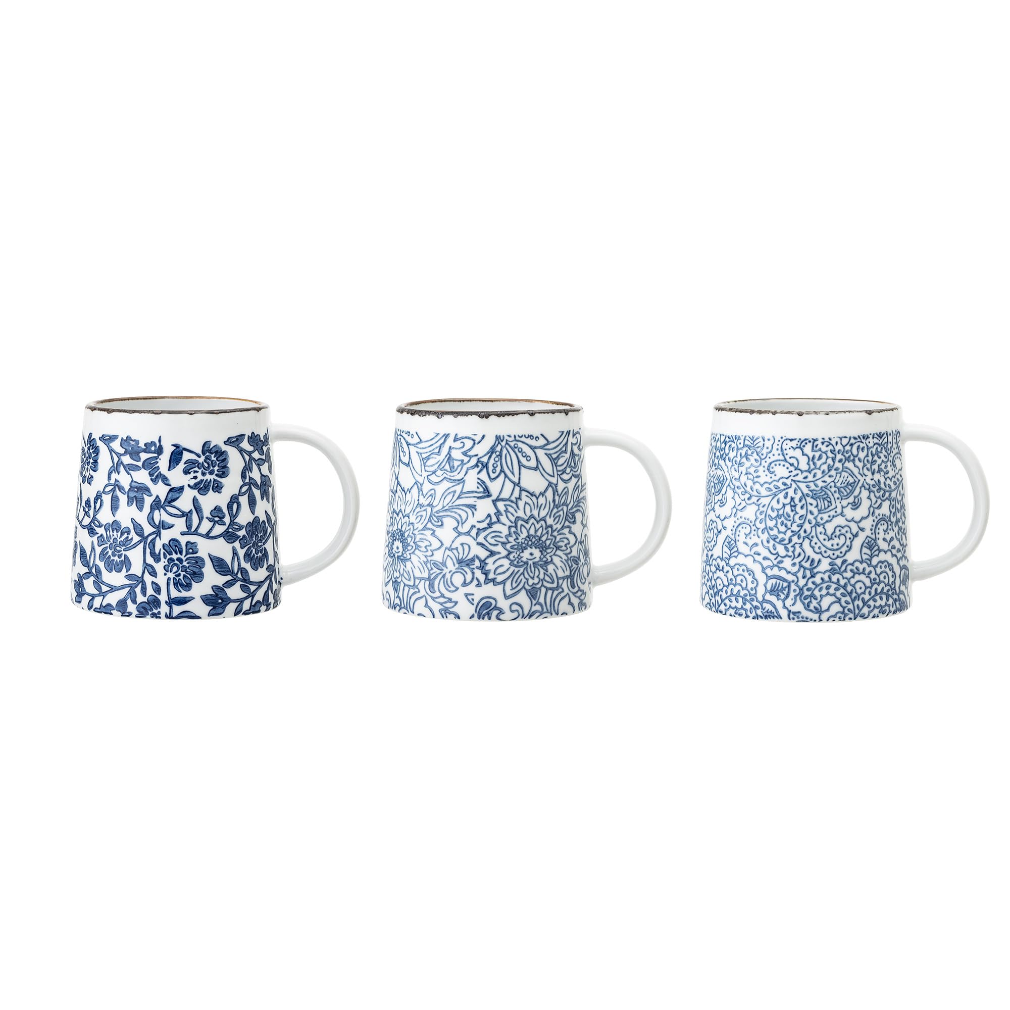 Bloomingville Filiżanki Molly, niebieskie, ceramiczne, zestaw 3 szt