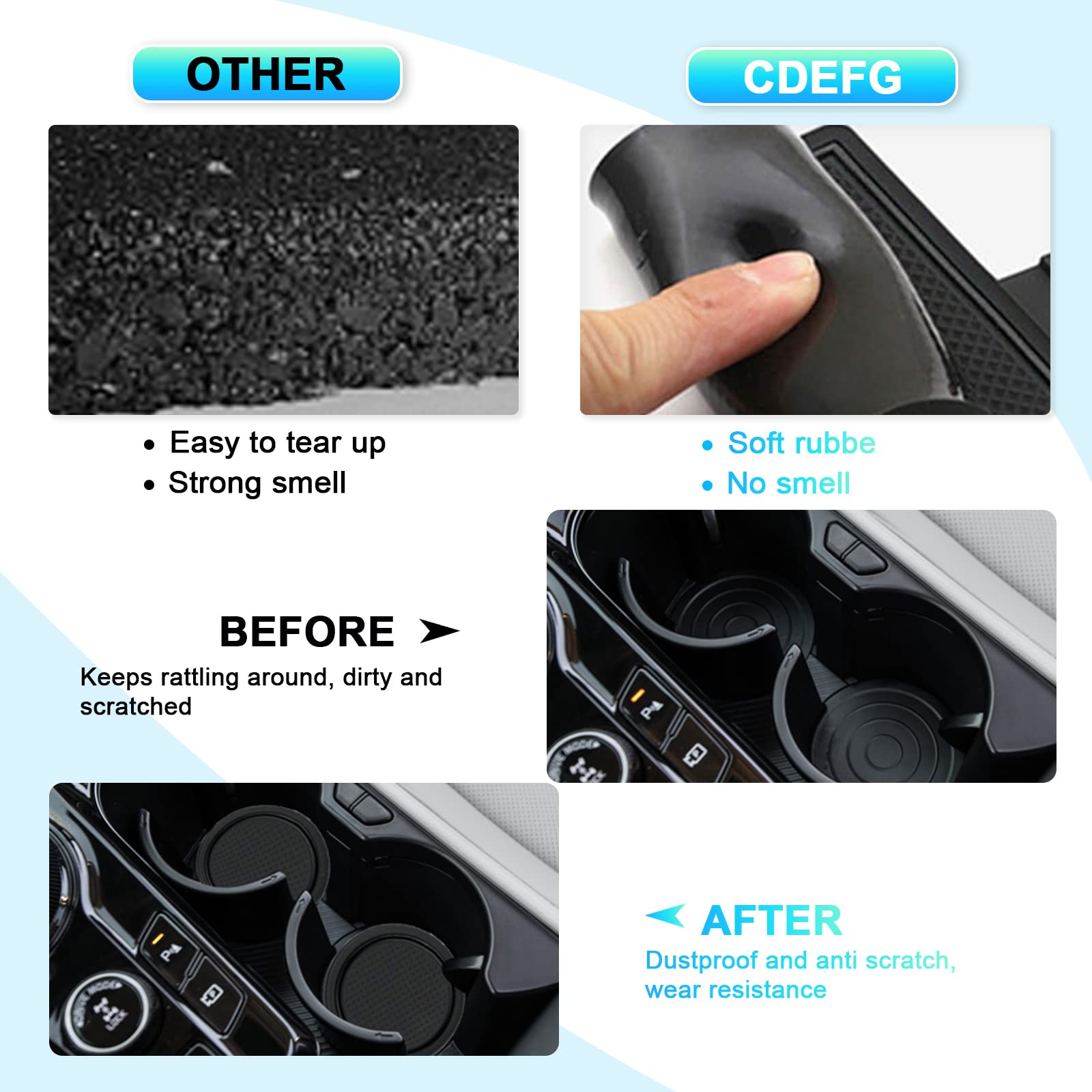 DJJNHF 2x Getränkehalter Einlage Für Kia Sportage - Rutschfeste Silikon Insert