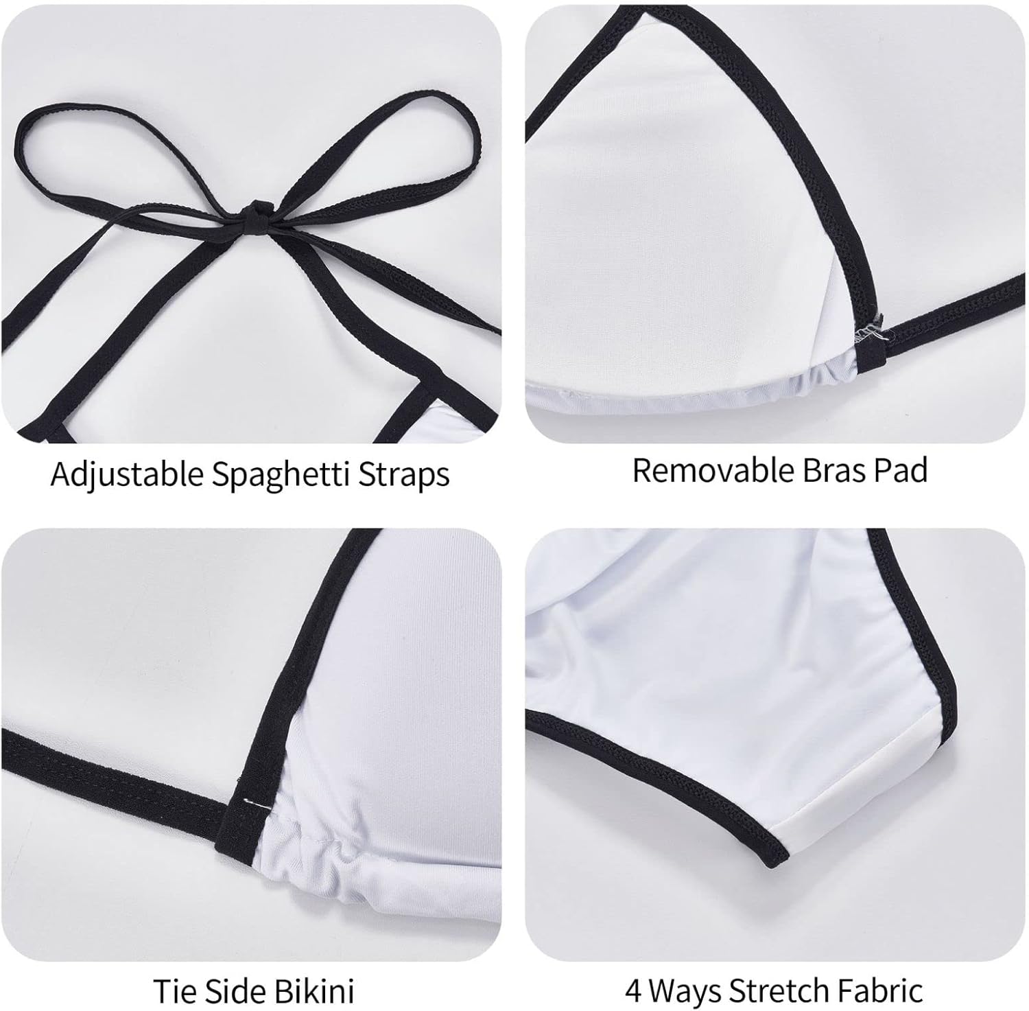 Sexy Two Pieces Bikini Sets for Women Triangle Top & Thong String Tie-Up Swimsuit - Image 5