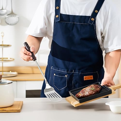 Miniatura 7 de FJNATINH Juego de utensilios de cocina con mango de madera, 6 piezas de utensilios de wok - Juego de utensilios de cocina Wok Accesorios