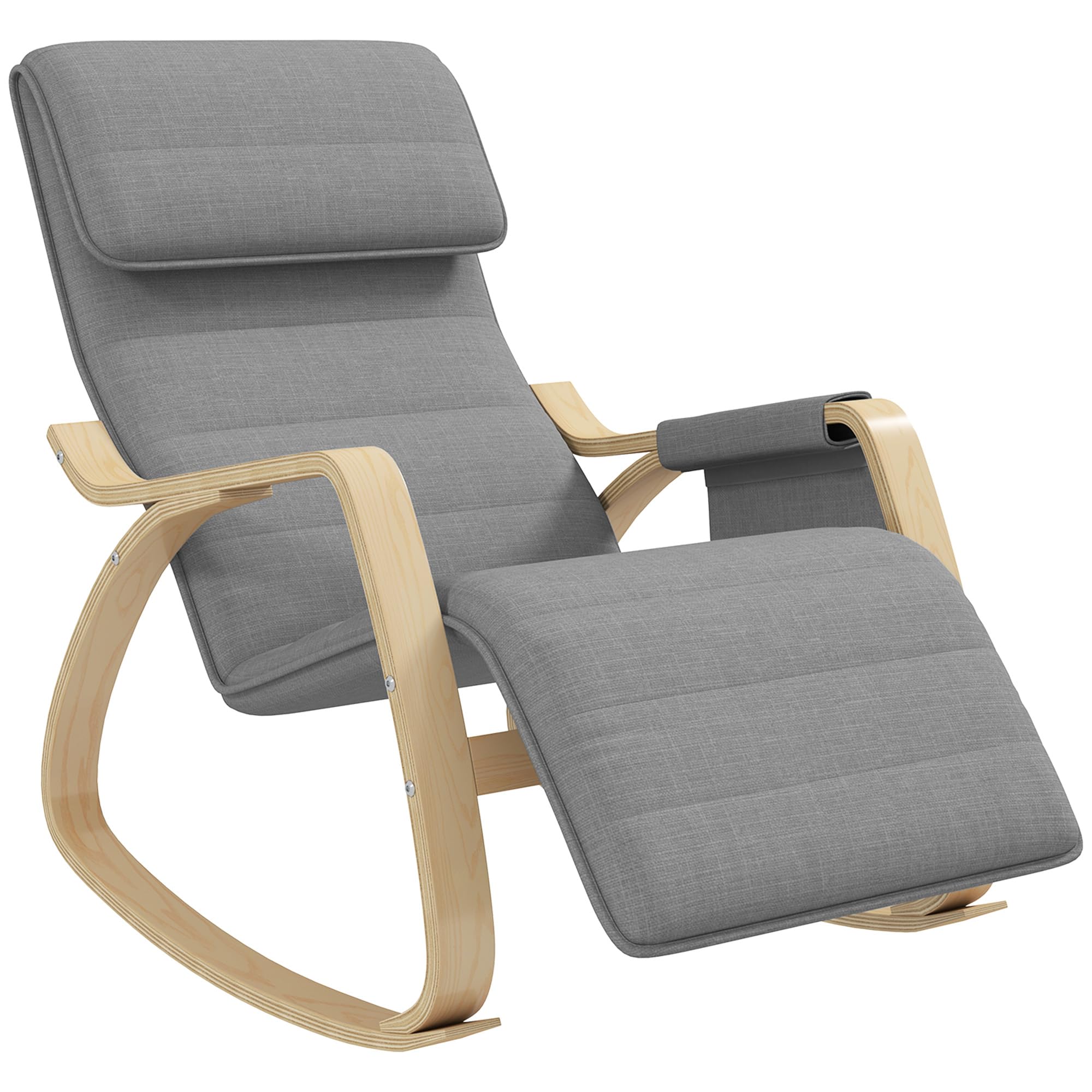 HOMCOM - Sillón basculante de Lactancia (67 x 110 x 91 cm), Color Gris