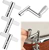 4Pcs Drum Key Tool, 3 Standard Square Lug Drum Tuning Keys with 1 Fast Rotary Tuning Key, Adjustable Drums Wrench Tool, Universal Stainless Steel Drums Tuner Kit for All Drummers