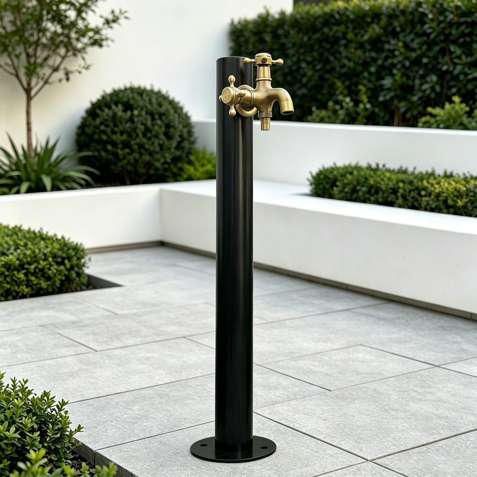 Lonmrrton D Vertical Outdoor Water Tap, Floor Mount Garden Column Faucet, Ecorative Water Feature Fountain Water Ispenser Hydrant For Campsite, Patio, Park An Driveway(,Height: 60Cm/23.6In)