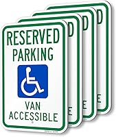 Vista 14 de SmartSign Señal de estacionamiento reservado para furgoneta accesible - Paquete de 2, señal de estacionamiento para discapacitados, 45 x 30 cm, 2 mm