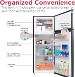 Frigidaire EFR749_AMZ EFR749-AMZ, 2 Door Apartment Size Refrigerator with Freezer, 7.5 cu ft, Retro, Silver, Black