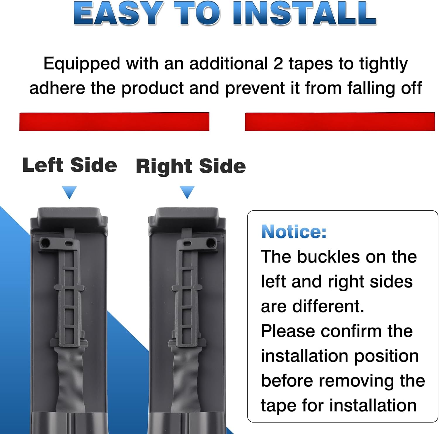 TOP-MAX 2pcs Roof Drip Molding Compatible with 2007-2021 Toyota Tundra Double Cab, with 2 Self-Adhesive Tapes Weatherstrip Car Roof Moulding Trim Seal Kit Replace for 75565-0C010 75566-0C010