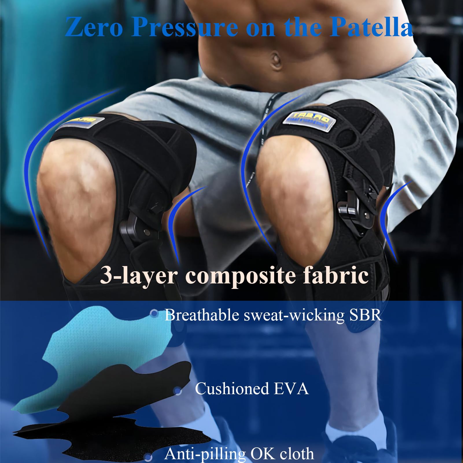 Genouillère Ajustable Bandage Support pour Genou, Genouillère de Soutien pour Marcher, Soulager Douleur Genou, Réduction Pression Genou pour Personnes Âgées, Sport, Stabilise Rotule,Gris