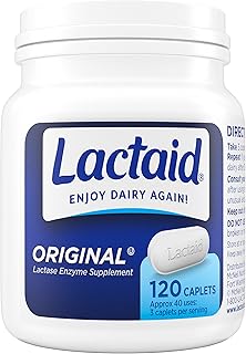 Lactaid Original Strength Lactose Intolerance Relief Caplets with Natural Lactase Enzyme, Dietary Supplement to Help Preve...